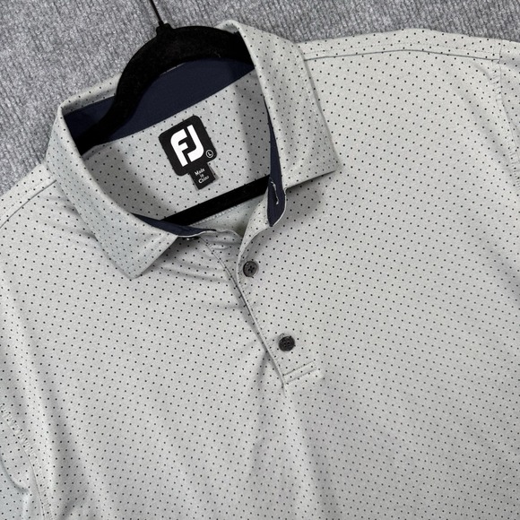 FootJoy Other - FootJoy Golf Polo Shirt Mens Large Gray Dotted Performance Stretch Golf Casual